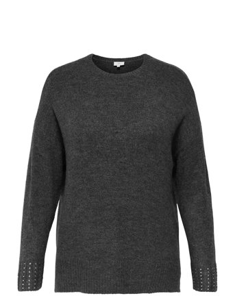 ONLY Carmakoma Carohio Ls O-Neck Bling Pullover - Grey - 42-44