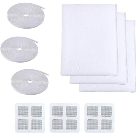 Myggnät för fönster, myggnät, 3 stycken 150 cm x 200 cm insektsskydd för fönster, myggnät för fönster, myggskydd