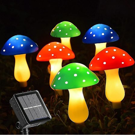 Sopp Solar Hage Lamper Utendørs 8 Moduser Solcelledrevne Sopplamper Utendørs Dekor Vanntett Landskap Spisslys For Sti Patio Bakgård Yar