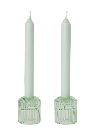 MANO ATELIER Gåvoset låg ljusstake och ljus, 2-pack Ljus & ljusstakar Grön ONESIZE
