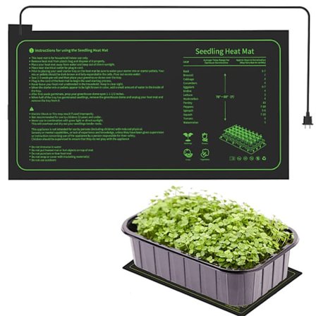 Varmemåtte til planter 25×52 cm, vandtæt isoleret måtte, 20W spirevarmemåtte, plantevarme til hydroponisk dyrkning, energibesparende