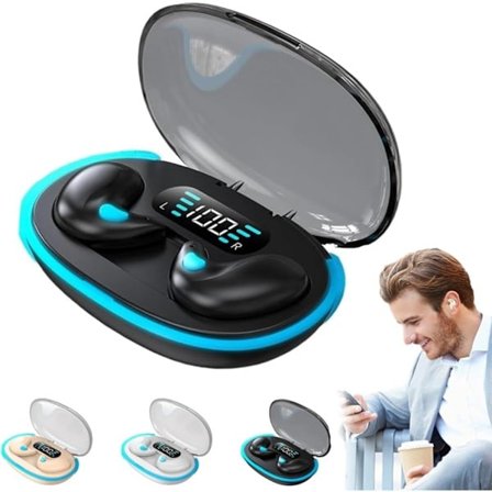 Benlednings Bluetooth Sömnlurar, 5.3 Trådlösa Brusreducerande In-Ear Sportlurar (Svart)