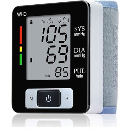 Automatic Digital Wrist Blood Pressure Monitor Heart Beat Upper Lcd Counter