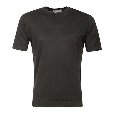 John Smedley, Lorca Welted SS T-Shirt CN SS Zwart, Heren, Maat:M