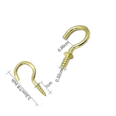 Messingbelagte Takkroker 50 stk Kopper Skruekroker 7/8 Tommer