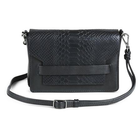 Markberg Crossbody med slangepræg Sort, Dame Skuldertasker, Størrelse: ONE Size