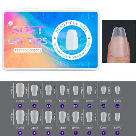 420 st Frostat Lösnaglar Press-on Naglar Kista Konstgjorda Naglar Full Täckning Falska Nagelspetsar för Förlängning Manikyrverktyg