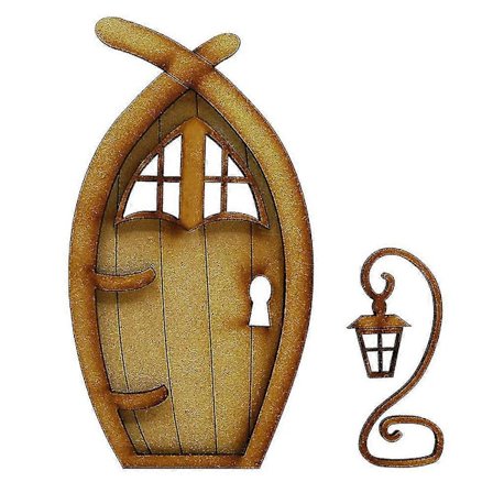 Husholdningsindretning Feer Sovende Dør Ornament Mini Lys Miniature Indretning Træ Fe Dør