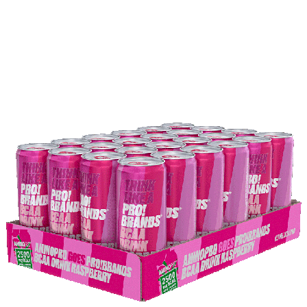 24 x Pro Brands BCAA Drink, 330 ml, Less Caffeine Raspberry