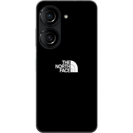 Yhteensopiva Puhelinkuori Asus Asus Zenfone 10 The North Face -logo, klassinen ja tyylikäs mustavalkoinen suunnittelu, inspiroituna seikkailuista, ul