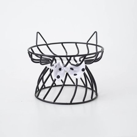 Surelevee keraaminen ruokakuppi kissalle, korotettu kissan ruokakuppi liukumattomalla metallijalustalla - kissan ruokakulho - oksentamista estävät 