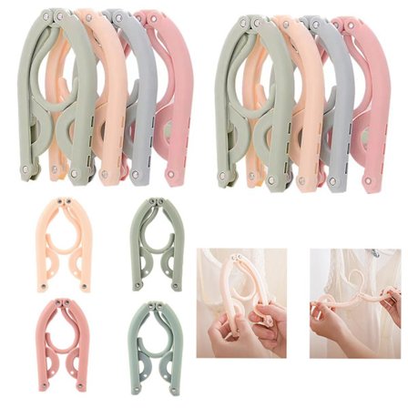 Rejsehængere, 12 stk. bærbare sammenklappelige tøj- og frakkebøjler, magiske sammenklappelige frakkeholdere, multifunktionelt rejsetilbehør, 4 farver