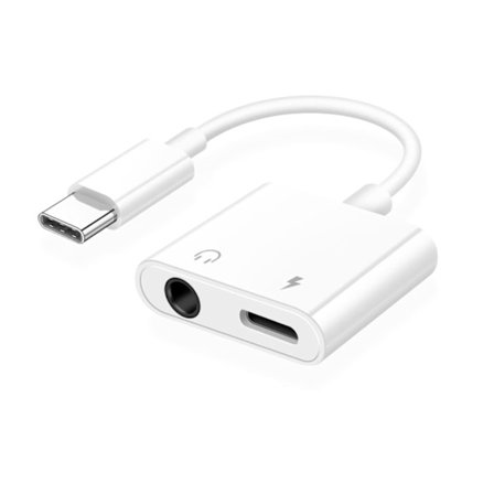 USB C til 3,5 mm hovedtelefonstik Adapter, Hurtigopladning og Musik Aux-lydkabel