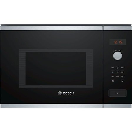 Mikrovågsugn 38 cm - BOSCH Serie 4 BFL553MS0 - Rostfritt stål - H38,2 x L59,4 x P38,8 cm - 900 W - Rengöringshjälp - Röd display