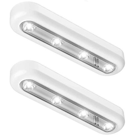Touch Closet Lights, 2st 4 Led Touch Tap Lights Stick-on Anywhere Push Lights Sladdlösa Touch Sensor Led Lights