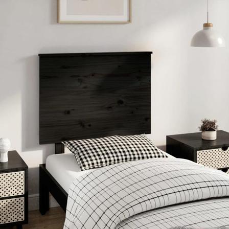 Vidaxl Sänggavel Svart 79x6x82,5 Cm Massiv Furu Svart
