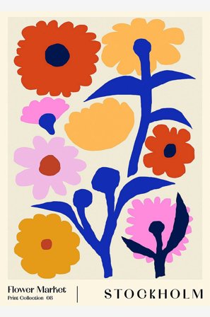 Pelcasa - Poster Flower Market. Stockholm - Beige - Posters - Från Homeroom