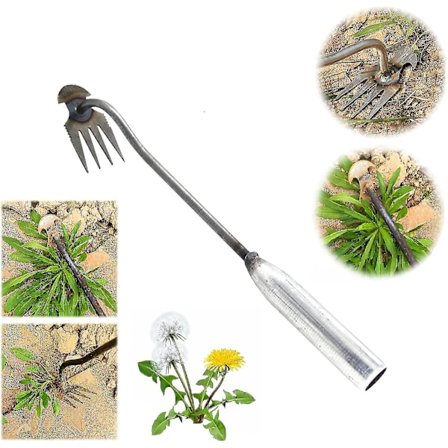 4-Tandet Havelukkerværktøj, Opgraderet Udrydningslukkerværktøj, Ukrudtsfanger Metal Ukrudtsfjerner, Dobbeltfunktionel Lukker