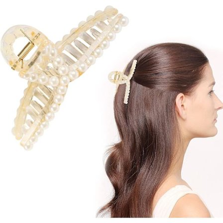 (Perle Kors) Hult Hårklipp Metall Kløklipp Ikke-Skliende Kjeve Barrettes Kjeveklipp for Tykt Hårspenne Barrette Jente Kvinne