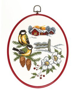 Stickpackung Flexibild Kohlmeisen auf Zweig