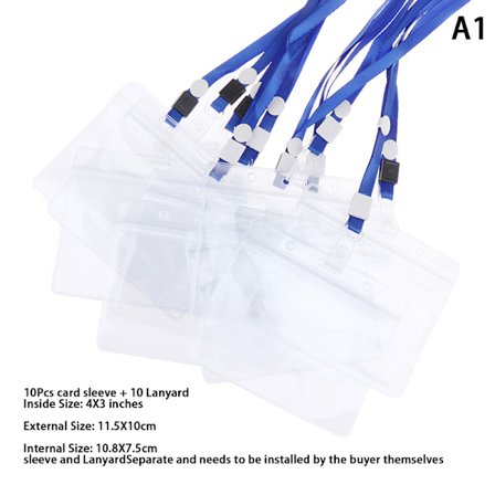 20PCS Lanyards ID Badge Holder Clear Waterproof Sleeve Pouch Pr