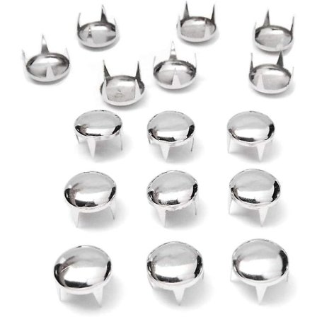 1000 stk. 12 mm Runde Kuppel Rivets Pigger Nagler Punk Rock DIY Lær Håndverk for Sko Klær Veske Deler Dekorasjon (Sølv)