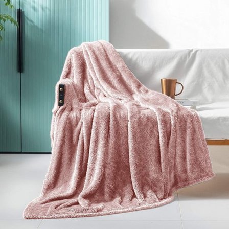 Plys konge seng eller sofa tæppe - mikrofiber plys voksen