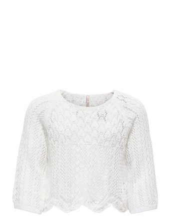 Kids Only Kognola Life 3/4 Pullover Knt Noos - White - 158-164
