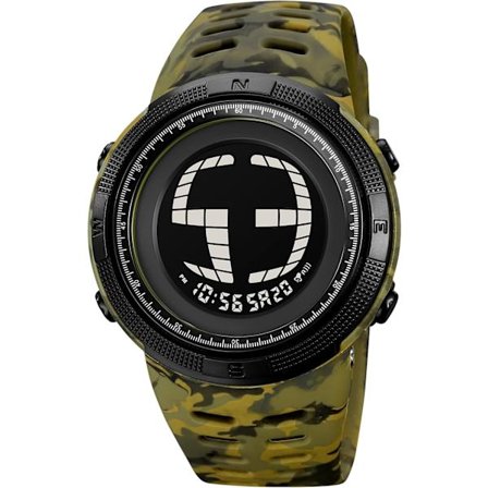 Kamouflage LED Digital Klockor Multifunktion Sportklocka för Män Chronograph Alarm Casual Armbandsur 5Bar Vattentät Herrklocka