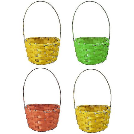 4 håndvævede fletkurve påskekurve mini fletkurve påskeægkurve bambuskurve