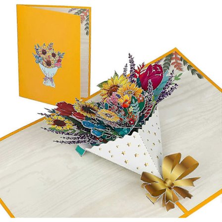 3D Solrosgåvor som födelsedagskort för kvinnor, Pop Up-kort som mamma födelsedagspresent