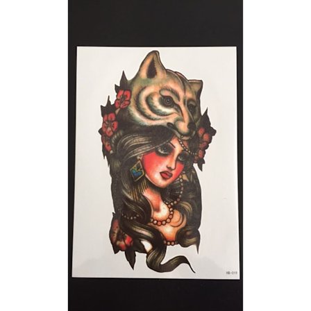 Tillfällig Tatuering 21 x 15cm - Native american wolf girl