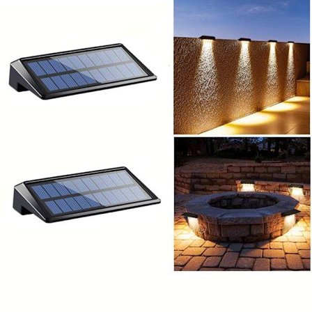 LED Solcelledrevet vegglampe, utendørsbelysning solcellebelysning for utendørs gjerde, dekorative og vanntette for hage, trapper, rekkverk_TF_TF