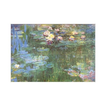Claude Monet 1918 Vattenliljor Tryck 40cm x 30cm Blå/Grön