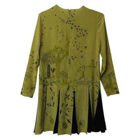 Valentino Vintage Pre-owned Swallow Metamorphosis Print Klänning gul, Dam, Dam, Storlek: M