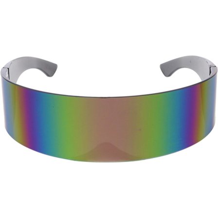 80-tals Futuristiska Cyklops Cyberpunk Visir Solglasögon med Semi ,ZQKLA