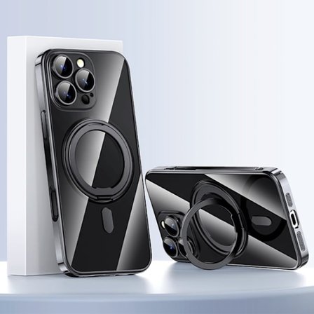 iPhone 16 Pro Pläterad PC 360 Ringhållare Magsafe Skal
