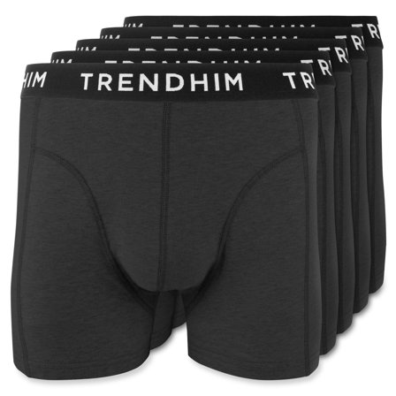 Large - FlexFeel | 5-Pack Black Cotton Boxer Briefs for Men