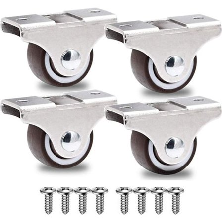 Møbelhjul tungt + skruer - 25mm 40KG - 4 små hjul uden møbelbremse - ingen mærker & stille