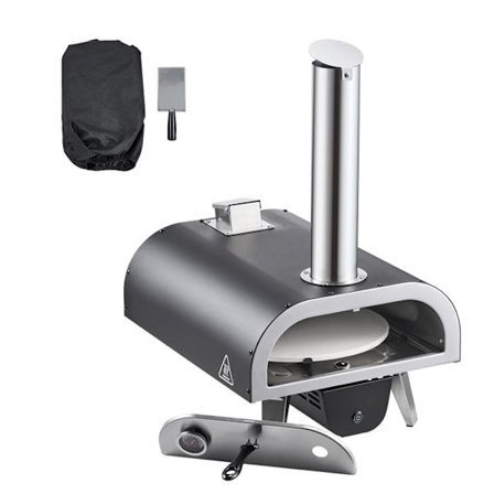 Bærbar Pizzaovn 305 mm til Udendørsbrug - Duoku - Drive med Træpiller - Udstyret med Elektrisk Rotationssystem