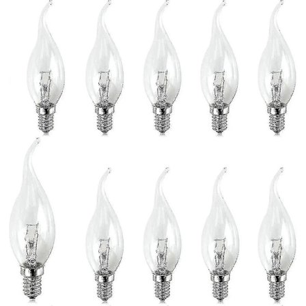 10-pakning Små Skruelyspærer 25W Klar Edison Skrue Flammeformet Lyspære SES E14 240V Fra Brightfour[BT}