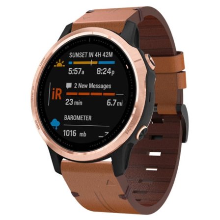 För Garmin Fenix ​​6S 20mm läder stålspänne watch