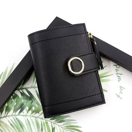 Kort plånbok dam Clutchväska för dam Svart