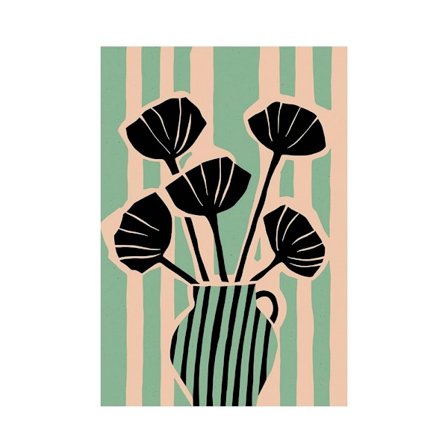 Treechild Still Life No 1 Randig Tryck 40cm x 30cm Svart/Kräm