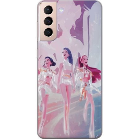 Yhteensopiva Puhelinkuori Samsung Galaxy S21 K-Pop Demon Hunters hopeinen kolmikko idol anime kpop futuristinen lavastussuunnittelu