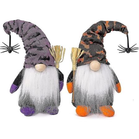 Halloween Gnome Doll, 2 stk Halloween Gnomes Plysjdekor Halloween Dvergdukke Husholdningspynt