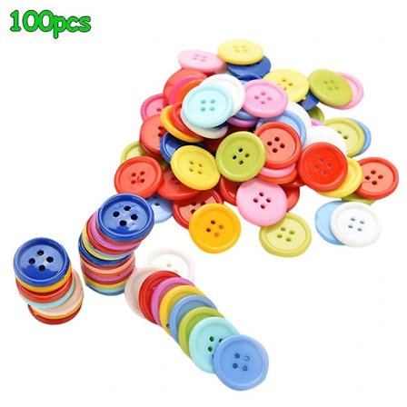 Kuuma tarjous edulliseen hintaan! 100 kpl Hartsi Pyöreitä Nappeja Ompelu DIY Scrapbooking Tarrat Lapsille Askartelumateriaaleja 13 Mm - Iloinen