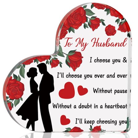 Akrylplakett, presenter till make för alla hjärtans dag, födelsedag, årsdag, jul, dekorativa akrylplaketter för make, röd, kärlek