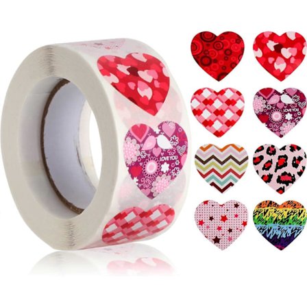 Hjerte Klistermærker 2,5 cm Belønnings Klistermærker Vandtætte Motiverende Klistermærker Selvklæbende Skole Klistermærker Valentinsdag Hjerter 