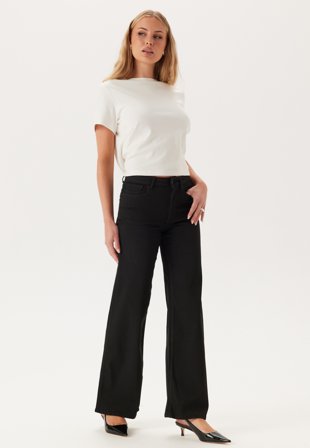 ONLY Onlmadison Blush Hw Wide Dnm Black Denim Tøj